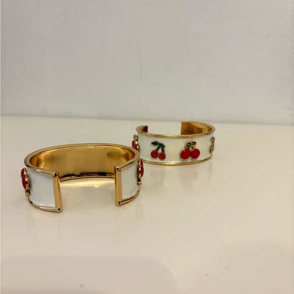 Red and Cream Patterned Cuff Bracelets - Picture 6 of 6